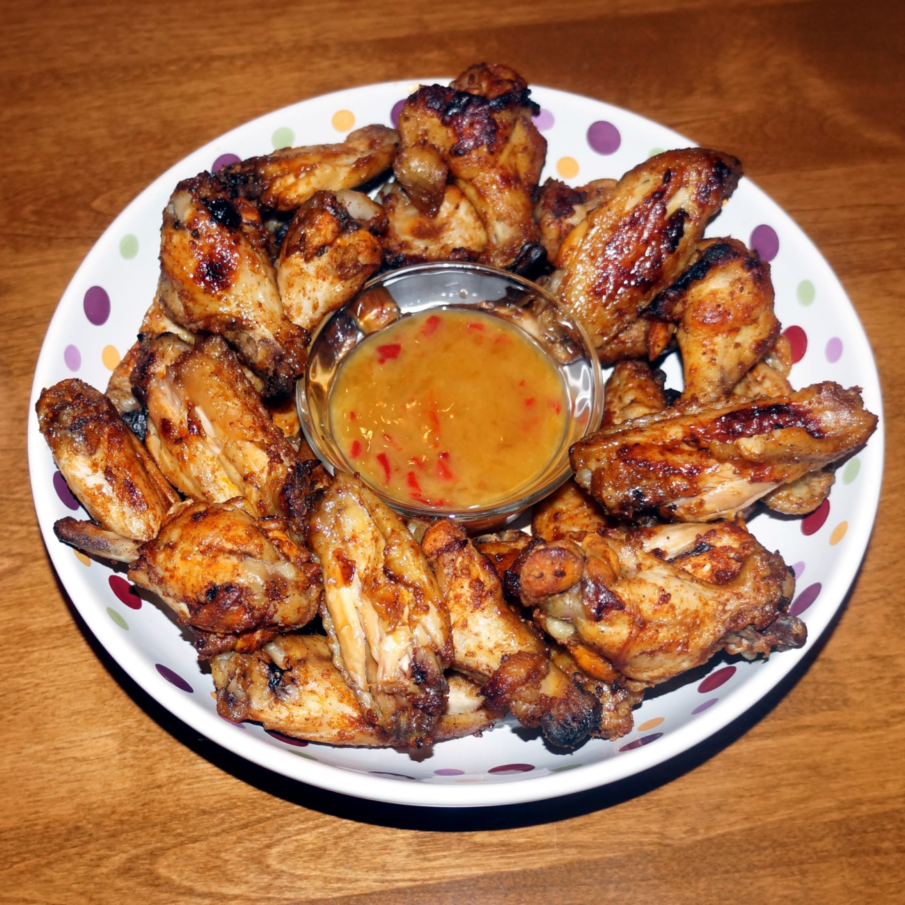 Creole Chicken Wings with Peach Mustard Sauce