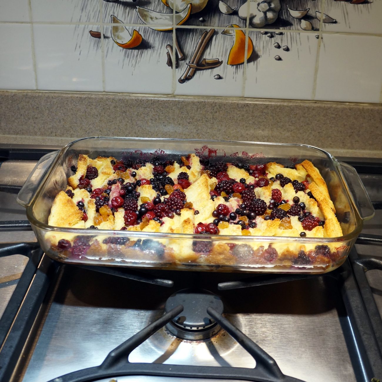 Summer Berry Bread and Butter Pudding