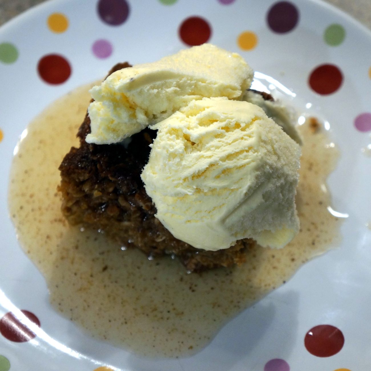 Ginger Parkin withHot Spiced Syrup