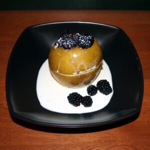 Blackberry stuffed baked apple