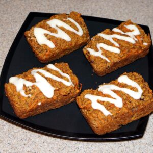 Mini carrot cake loaves with cream cheese drizzle