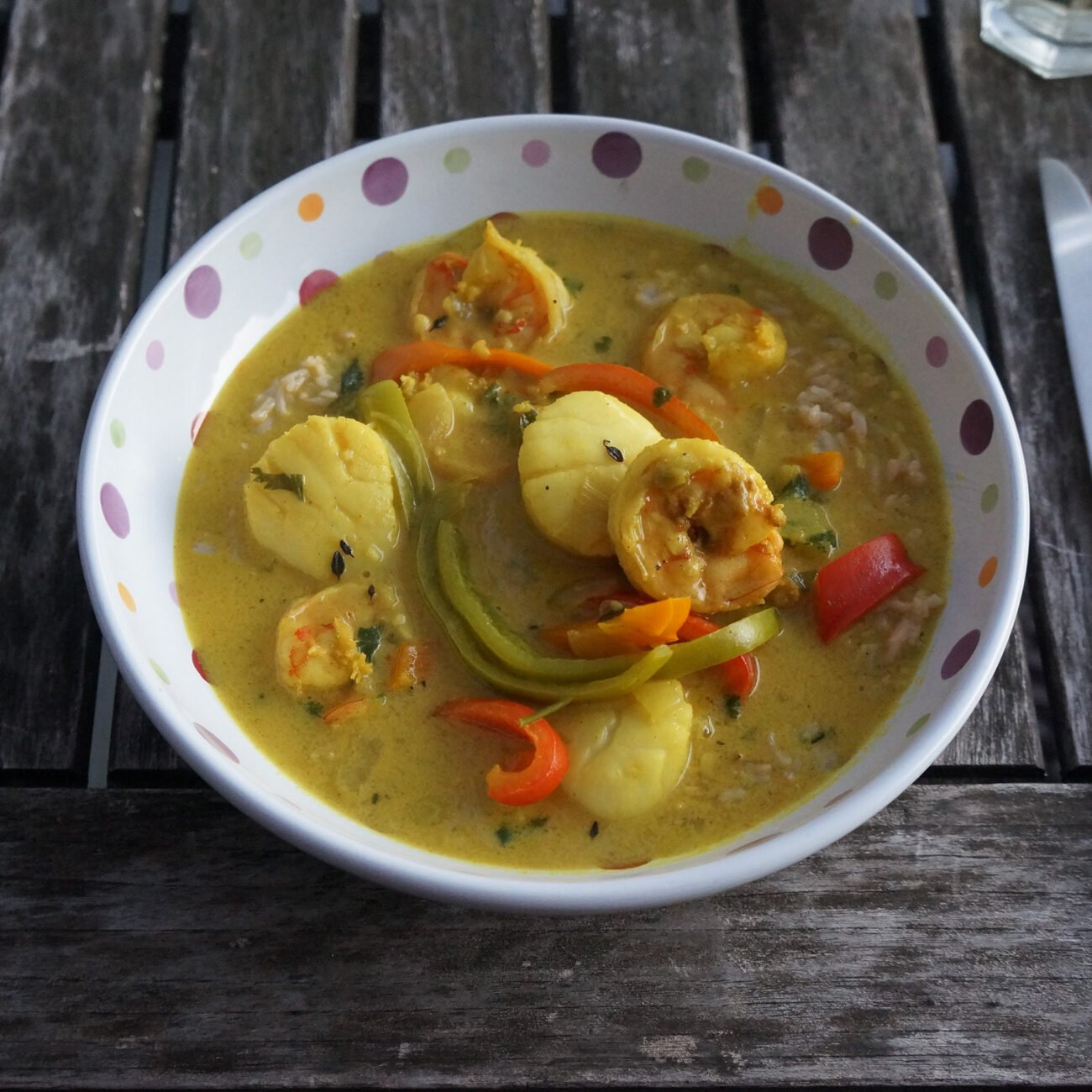 Jamaican Curry with Shrimp and Scallops