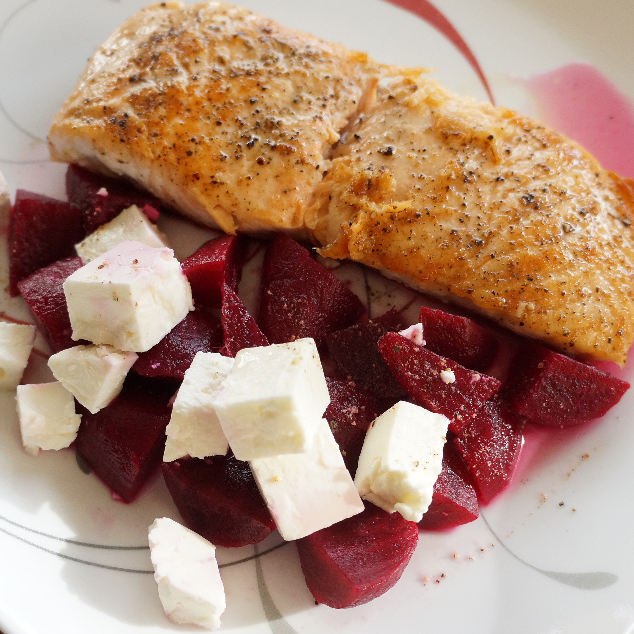 salmon with beet salsa