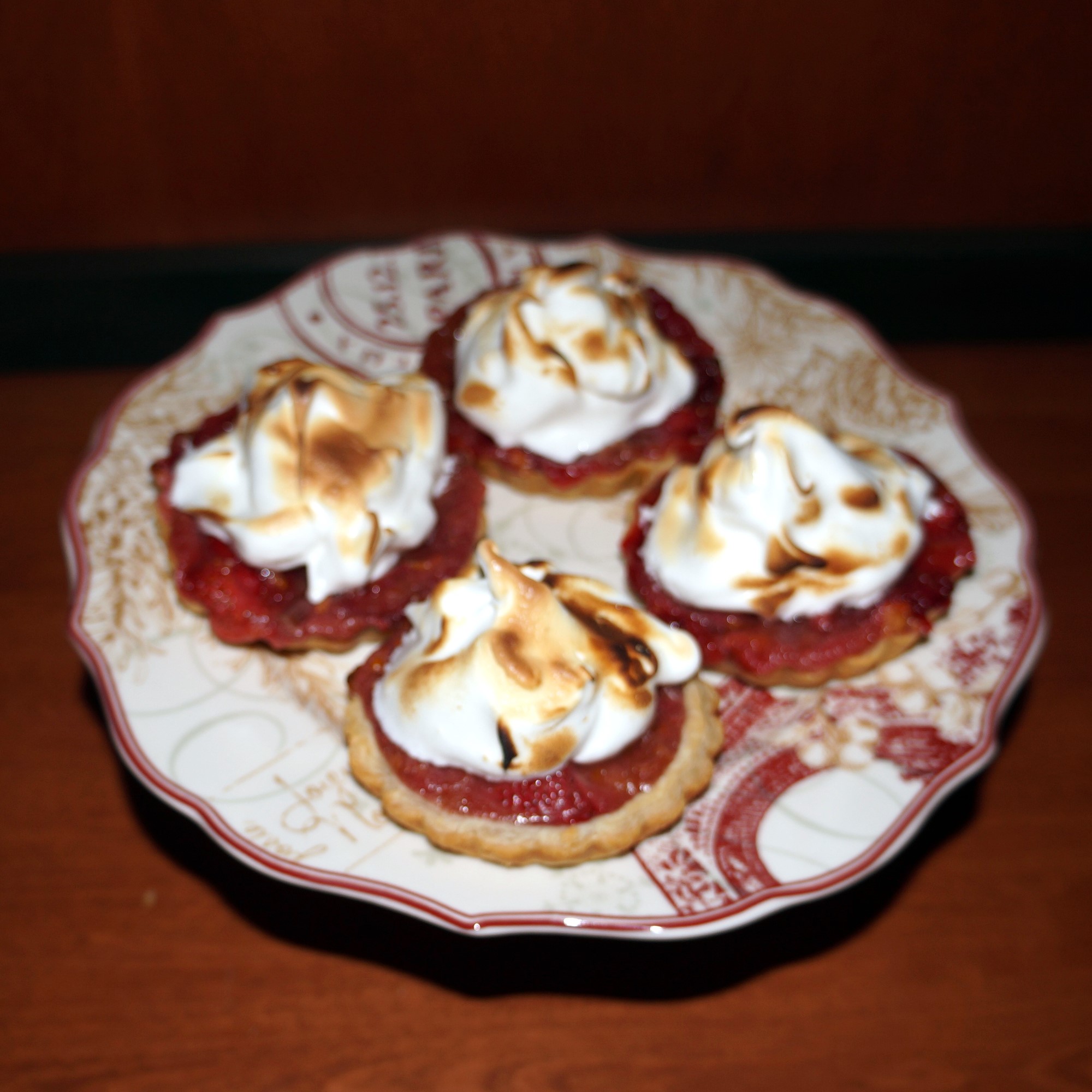 Rhubarb and strawberry tartlets