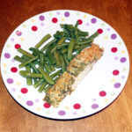 Salmon filet with pesto crust