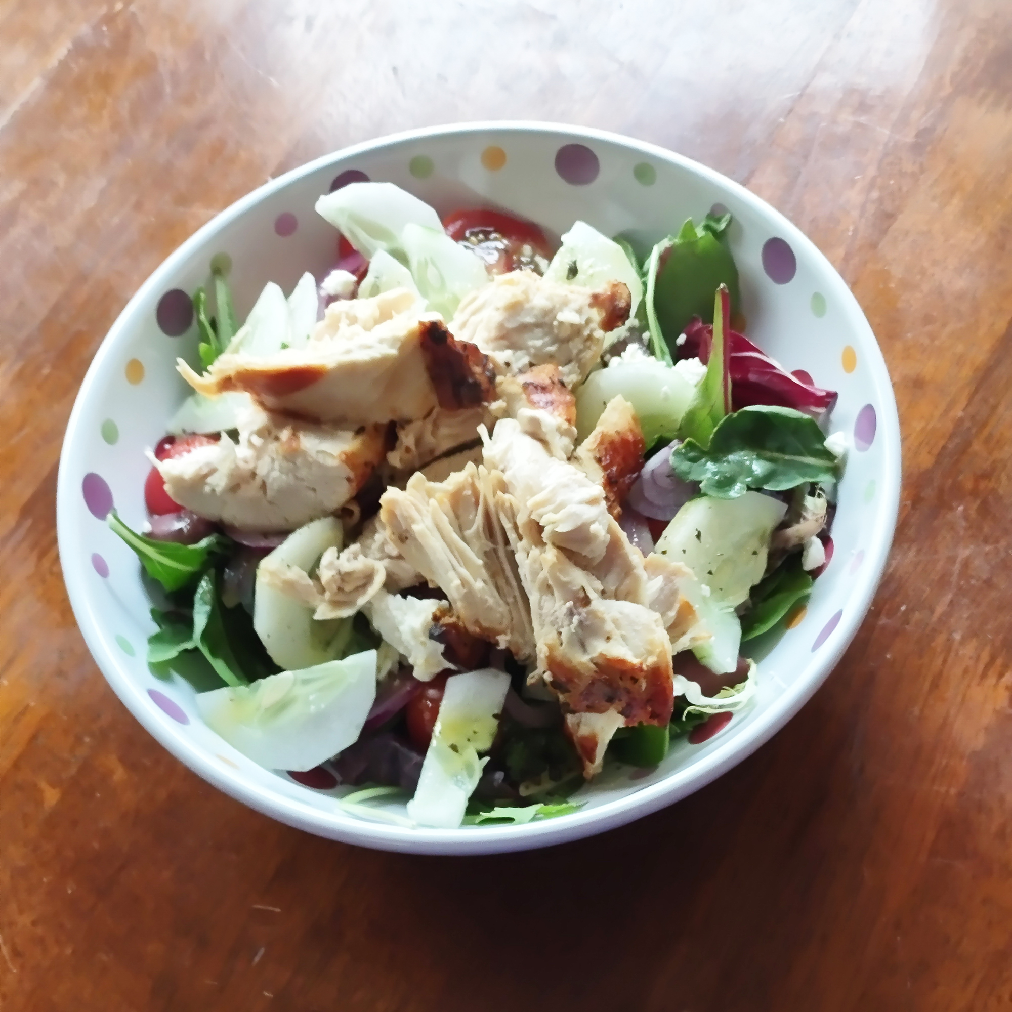 Greek Salad with Oregano Marinated Chicken