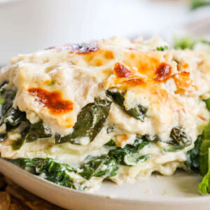 White lasagna with spinach