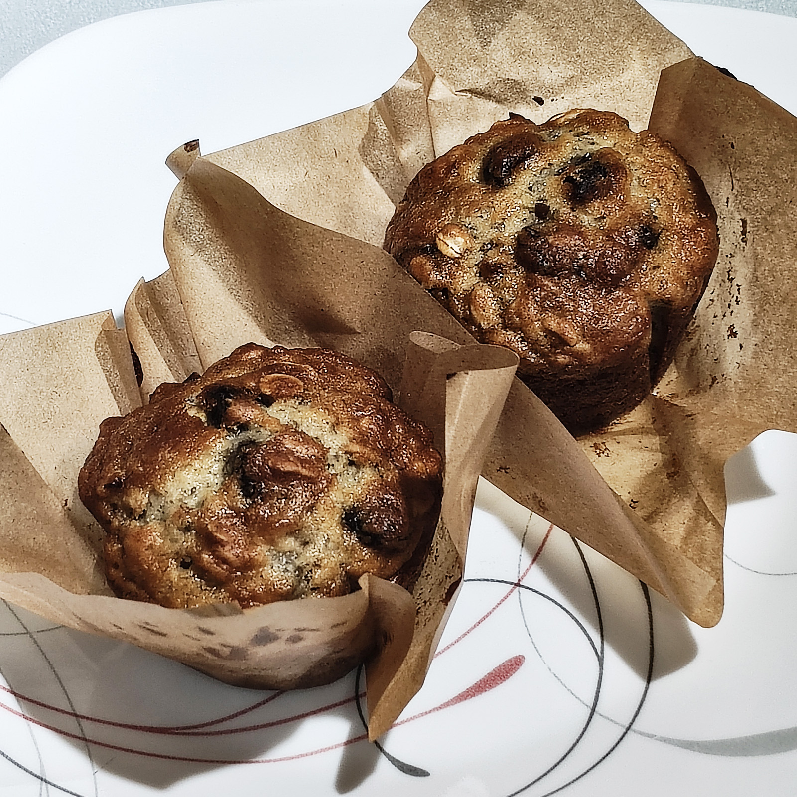 Cranberry Banana Oat Muffins